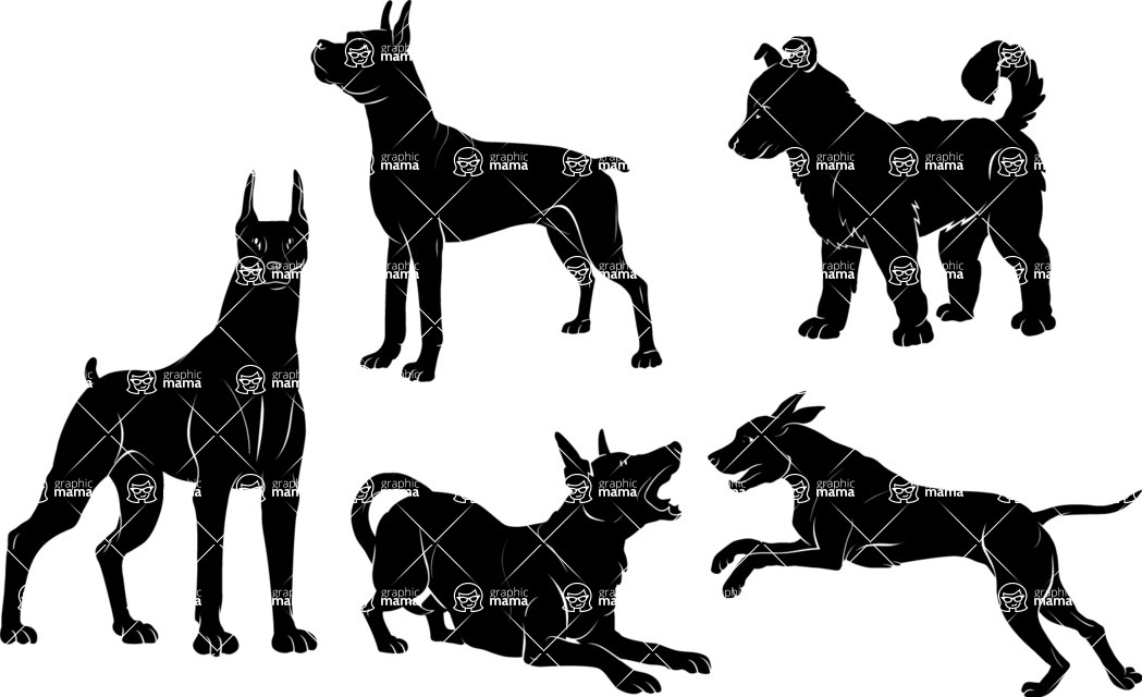 Vector silhouettes - Dog Vector Silhouettes Set